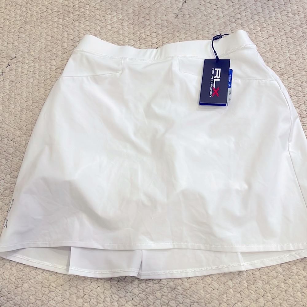 Back Pleated Skort White X Small golf skirt